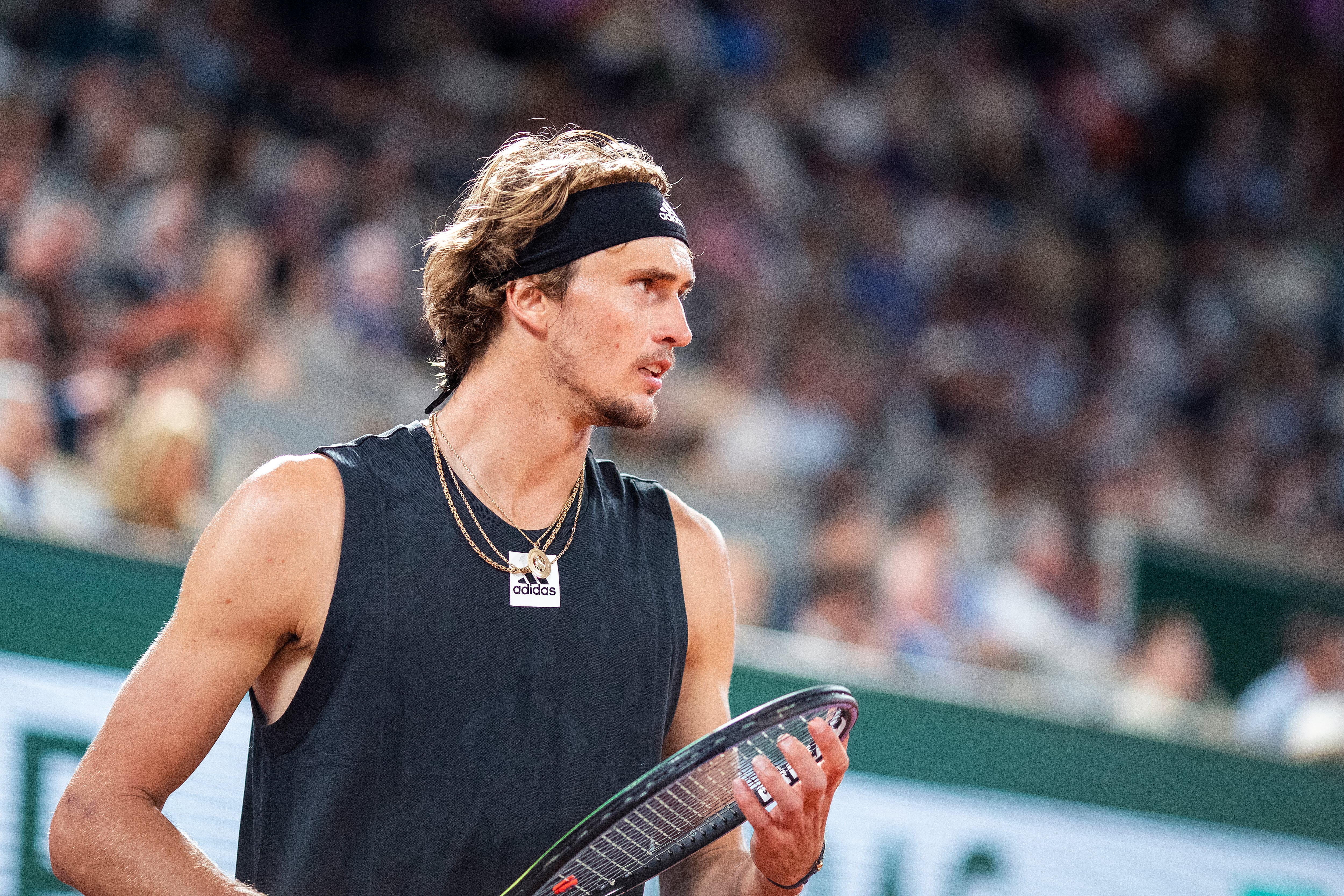 Alexander Zverev, durante su último partido contra Rafael Nadal en Roland Garros