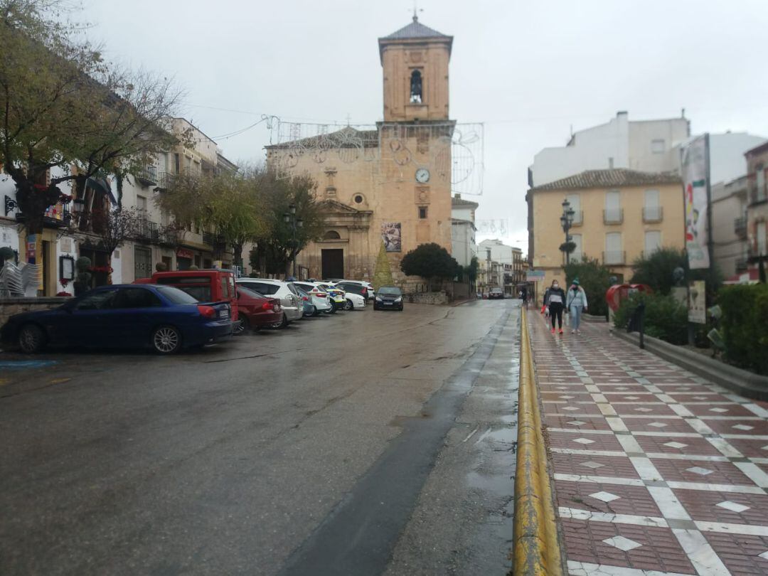 Plaza de España de Jódar, esta misma mañana