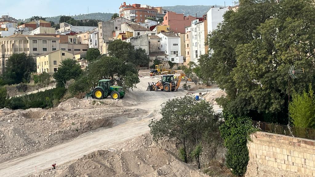 Obras en el aparcamiento de La Riba