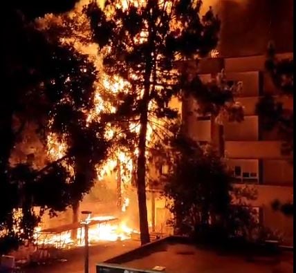 Incendio en el IES María Enríquez de Gandia.