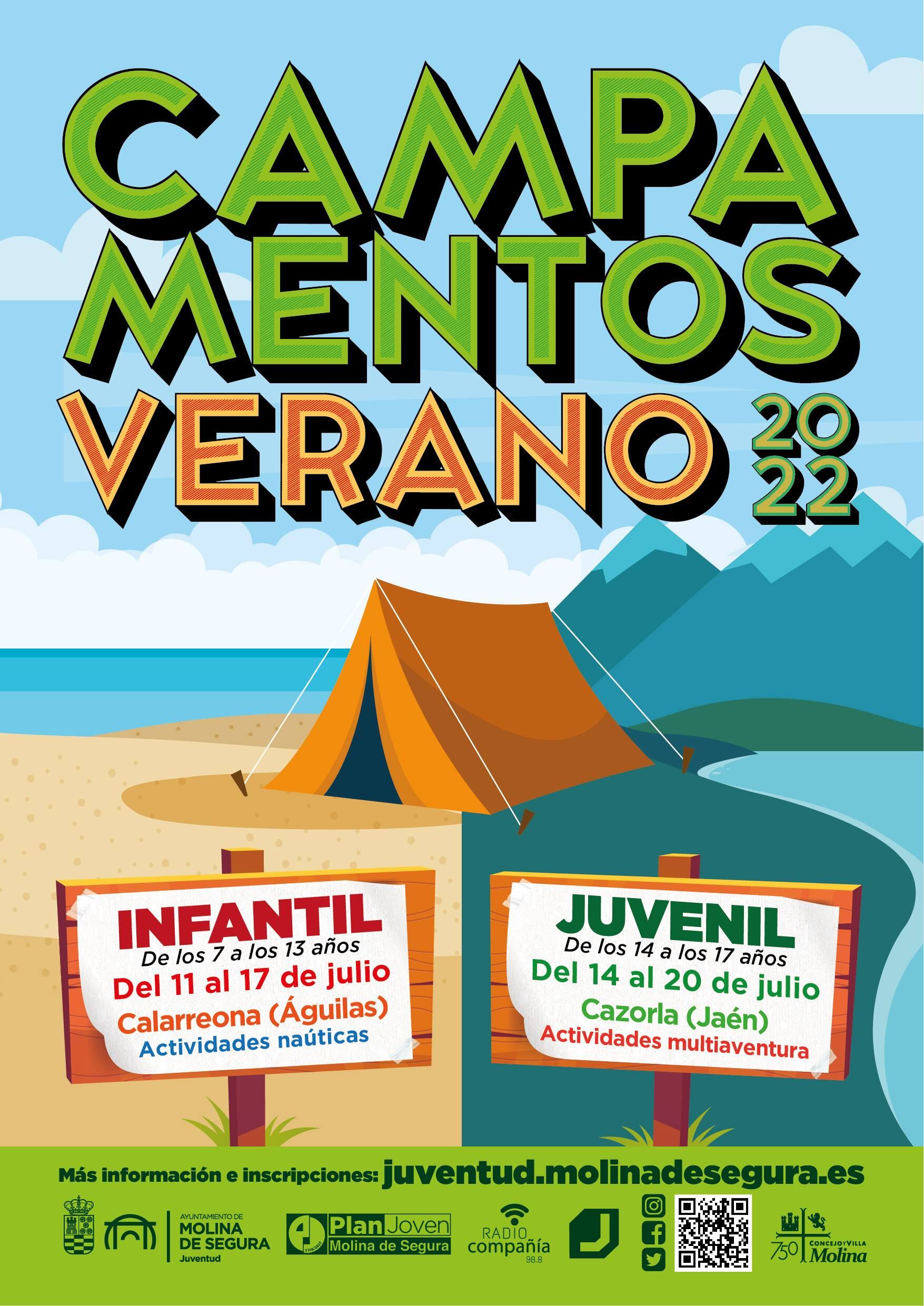 Cartel campamentos de verano de 2022 del Ayuntamiento de Molina de Segura