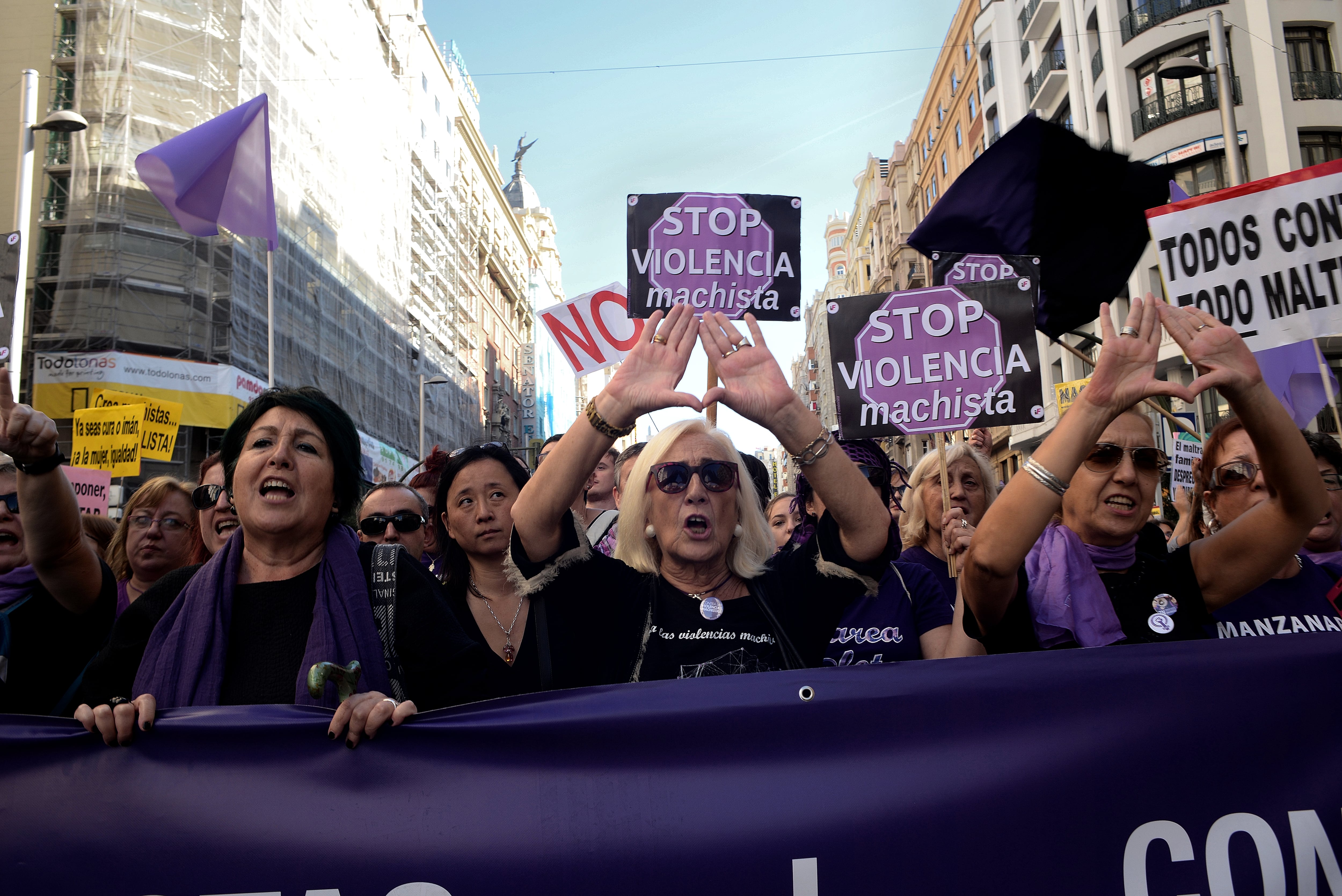 Manifestación contra la violencia machista en Madrid.