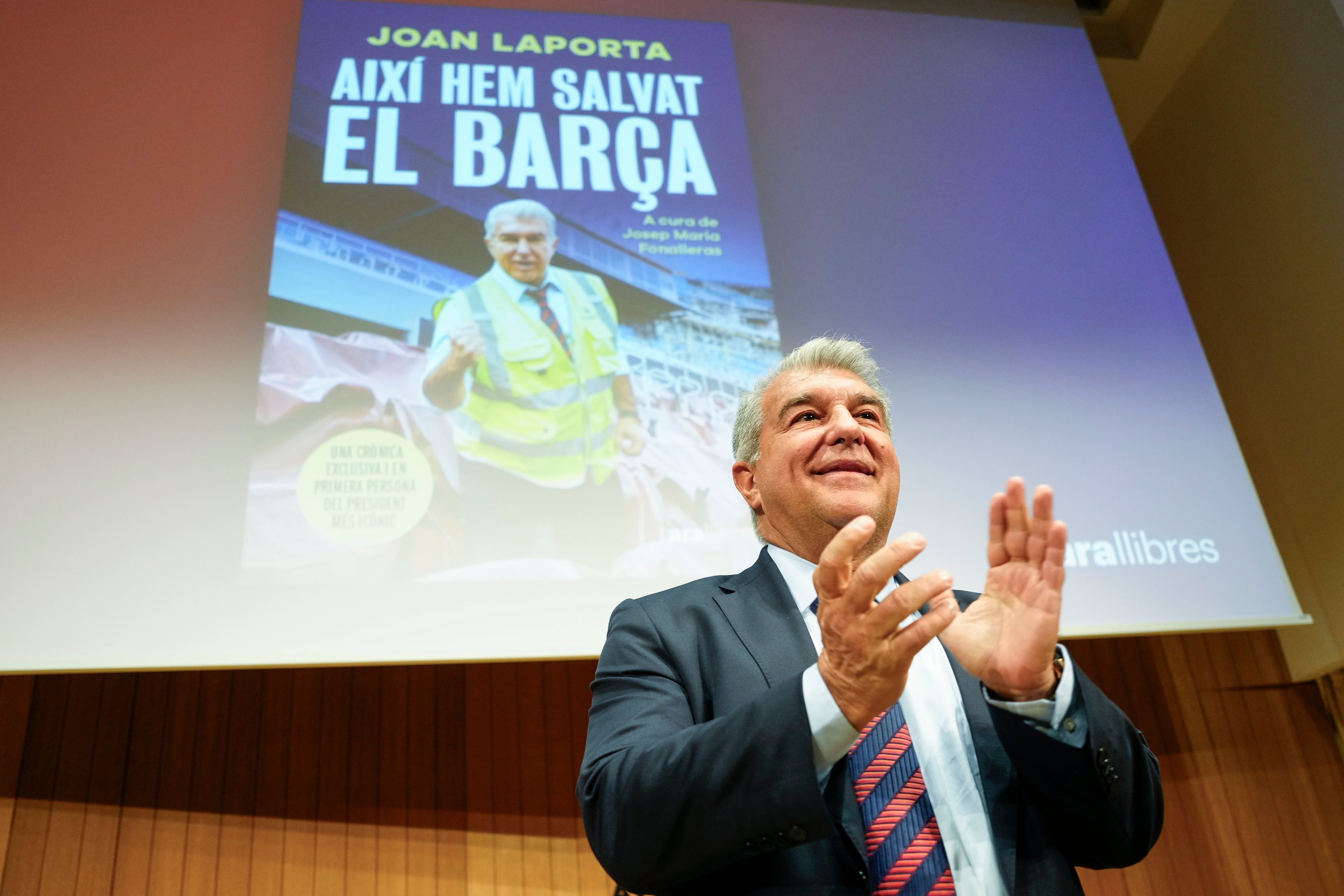 Joan Laporta, presidente saliente del Barça y precandidato a las elecciones del club, presenta su libro 'Així hem salvat el Barça'