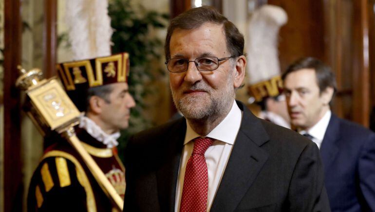 El presidente del Gobierno, Mariano Rajoy, durante el acto celebrado en el Congreso con motivo del 38 aniversario de la Constitución.