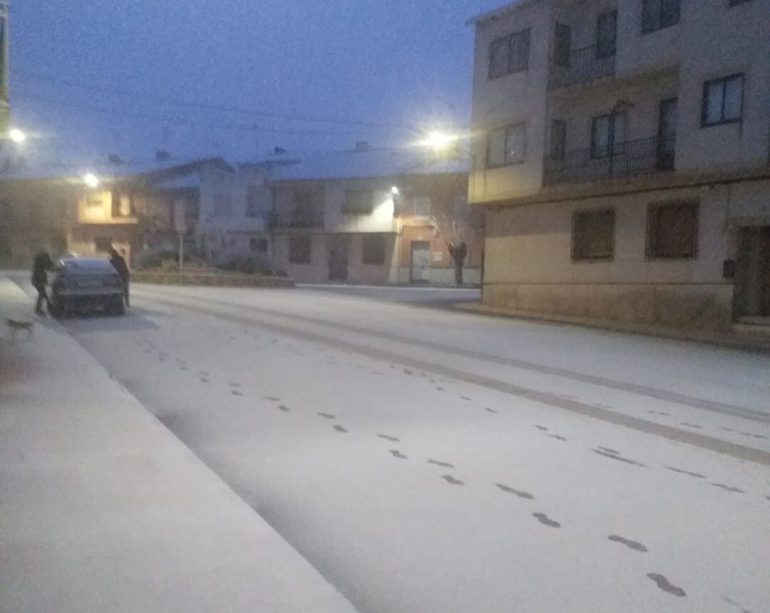 La nieve se ha dejado ver en varios puntos de las comarcas de La Mancha y la Comarca de Montiel