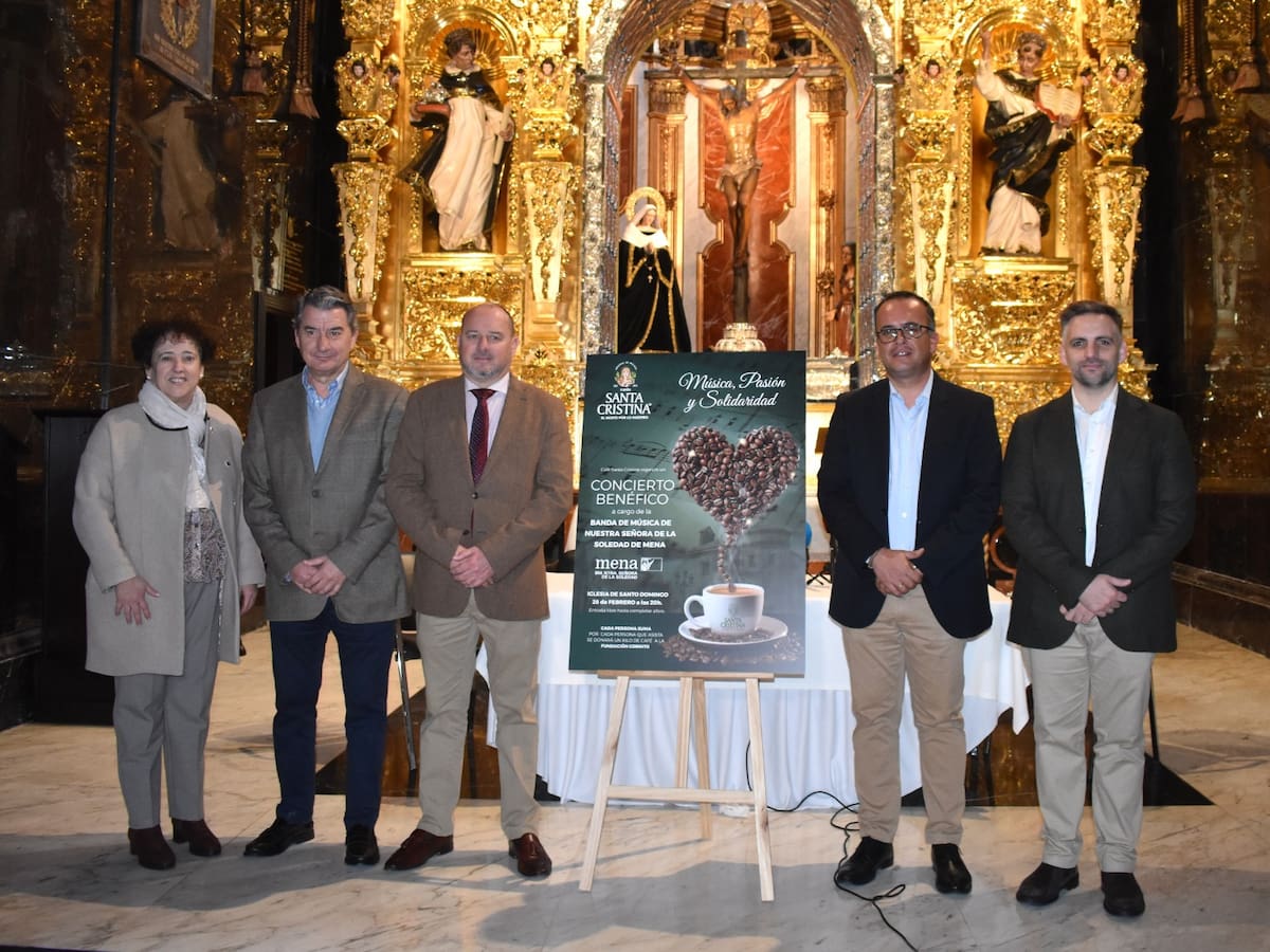 Café Santa Cristina impulsa el concierto benéfico de la Banda de la Soledad de Mena a favor de la Fundación Corinto