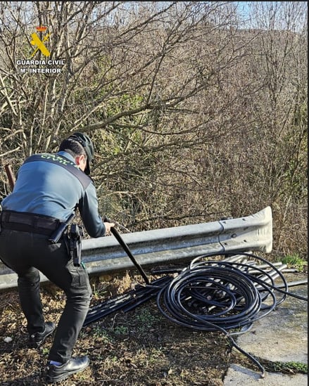 En el operativo se pudieron recuperar unos 100 kg. de cableado de cobre. Foto: Guardia Civil 