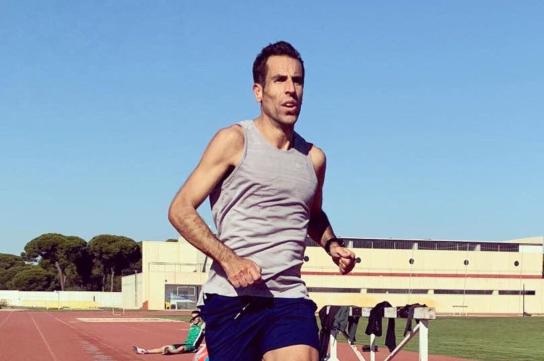 Emilio Martín, durante un entrenamiento.