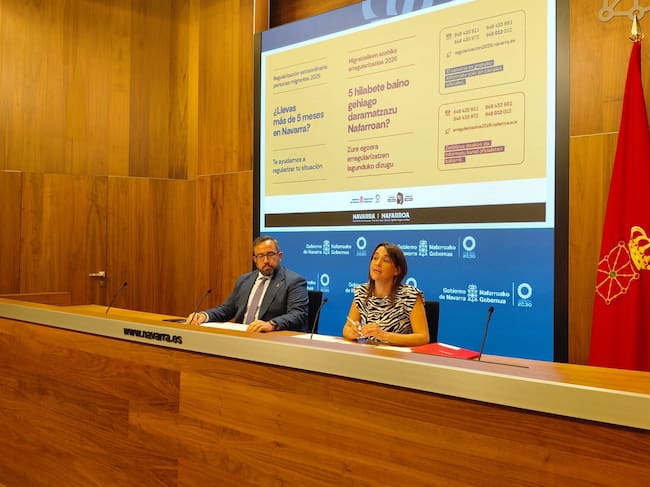 El vicepresidente Remírez y la vicepresidenta Alfaro, durante la rueda de prensa de este miércoles.