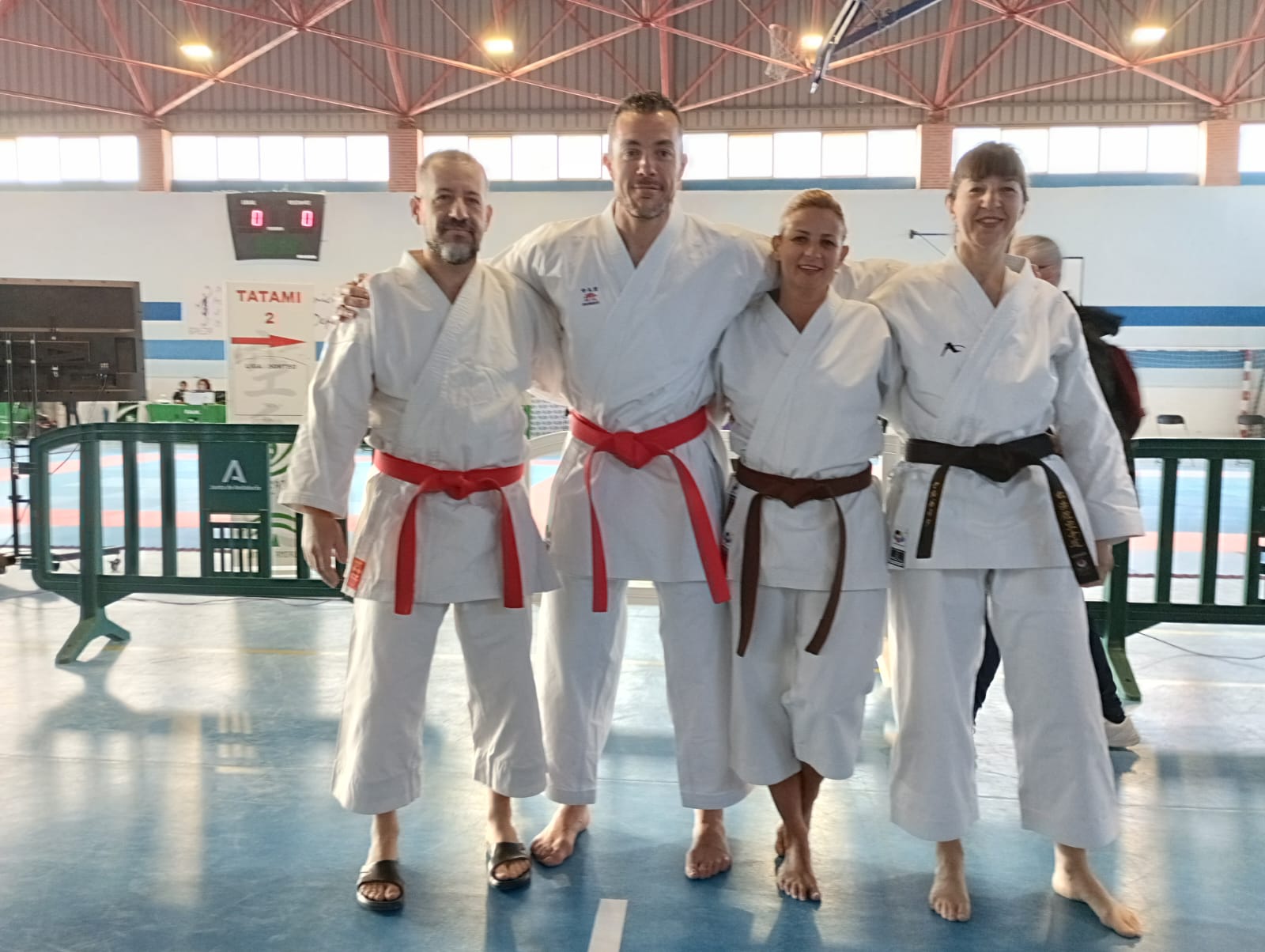 Los cuatro integrantes del Dakenati Jerez que participaron en el Andaluz de Veteranos.