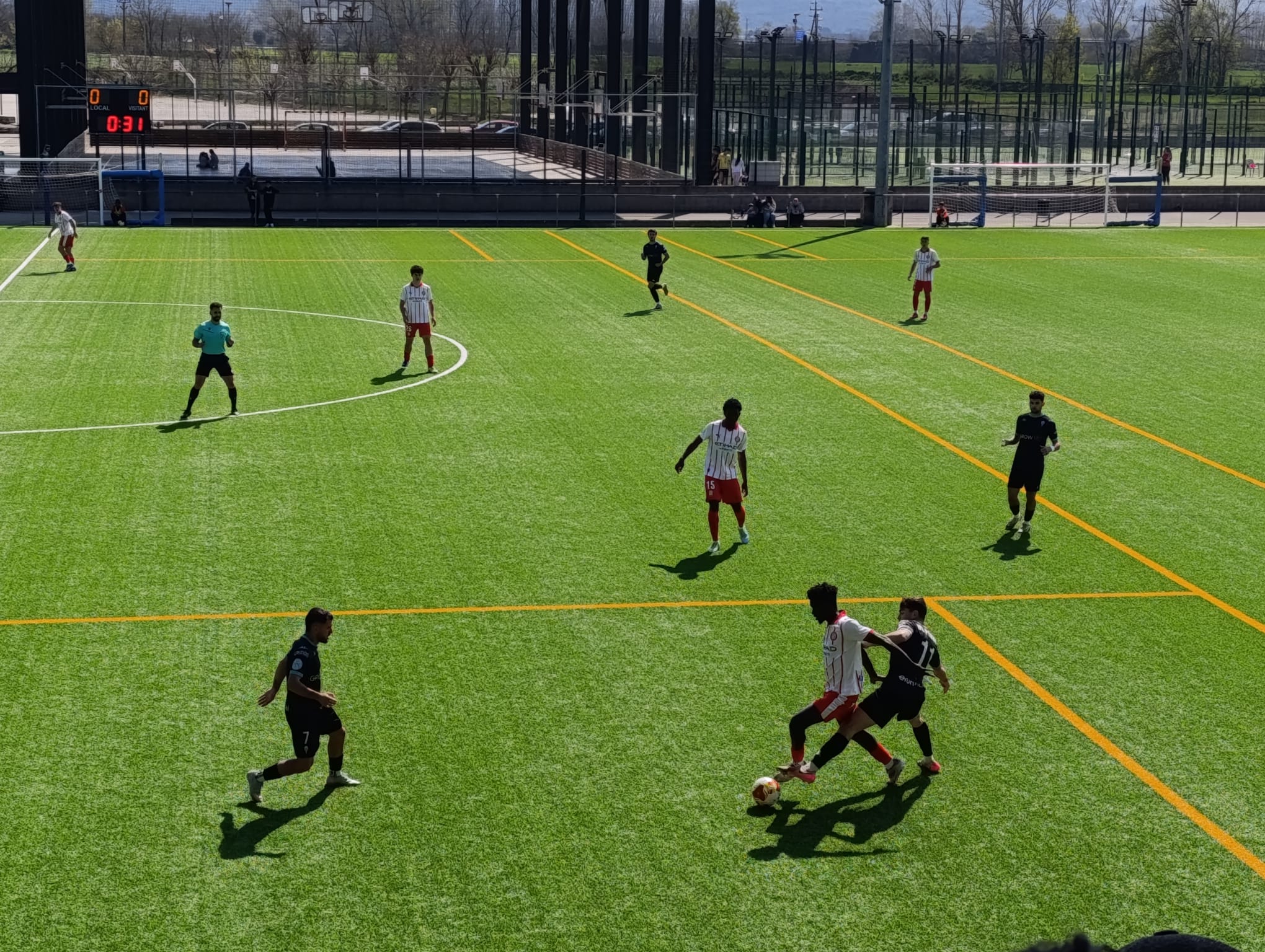 Imagen del partido entre el Girona "B" y el CD Alcoyano