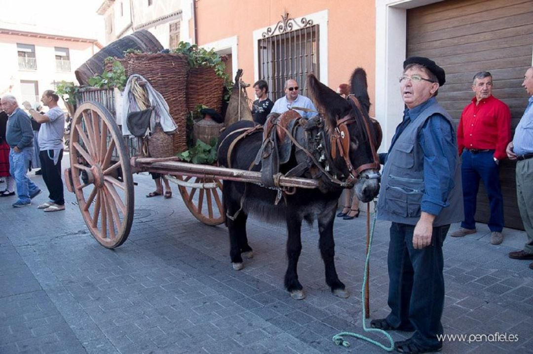 Uno de los carros durante el desfile de vendimiadores