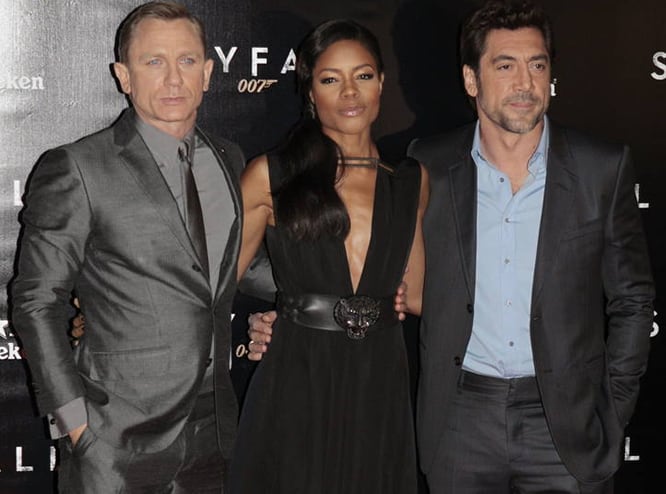 Daniel Craig, Naomi Harris y Javier Bardem en Madrid