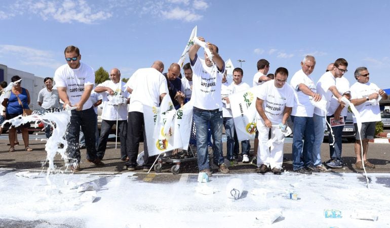 La organización agraria UPA-COAG y las cooperativas de URCACYL han iniciado en Valladolid su campaña de actos de protestas por la situación del sector lácteo.