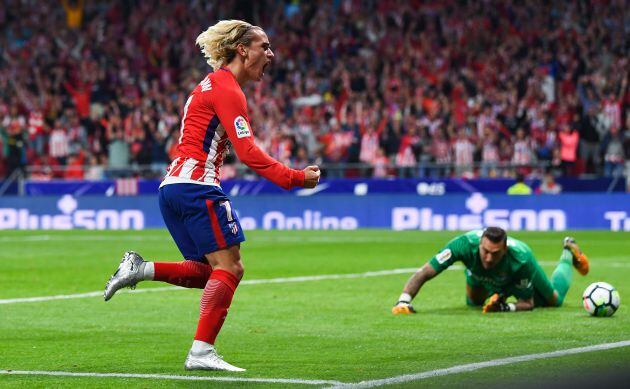 Griezmann fue el autor del primer tanto de la historia del Wanda Metropolitano en el partido entre el Atlético y el Málaga.