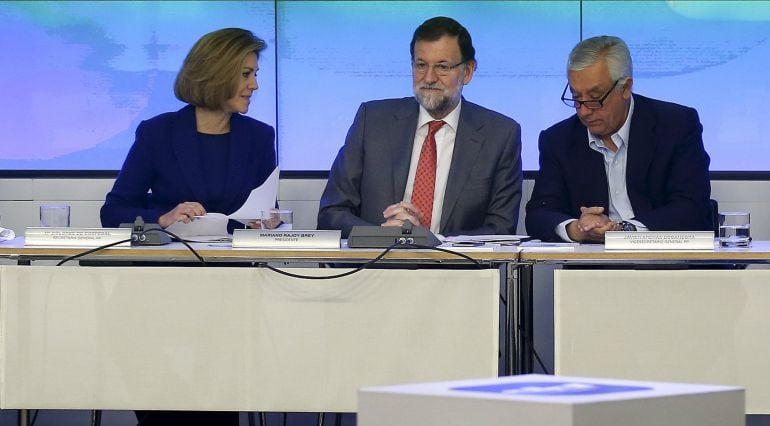 Cospedal, Rajoy y Arenas, en el Comité Ejecutivo Nacional del PP