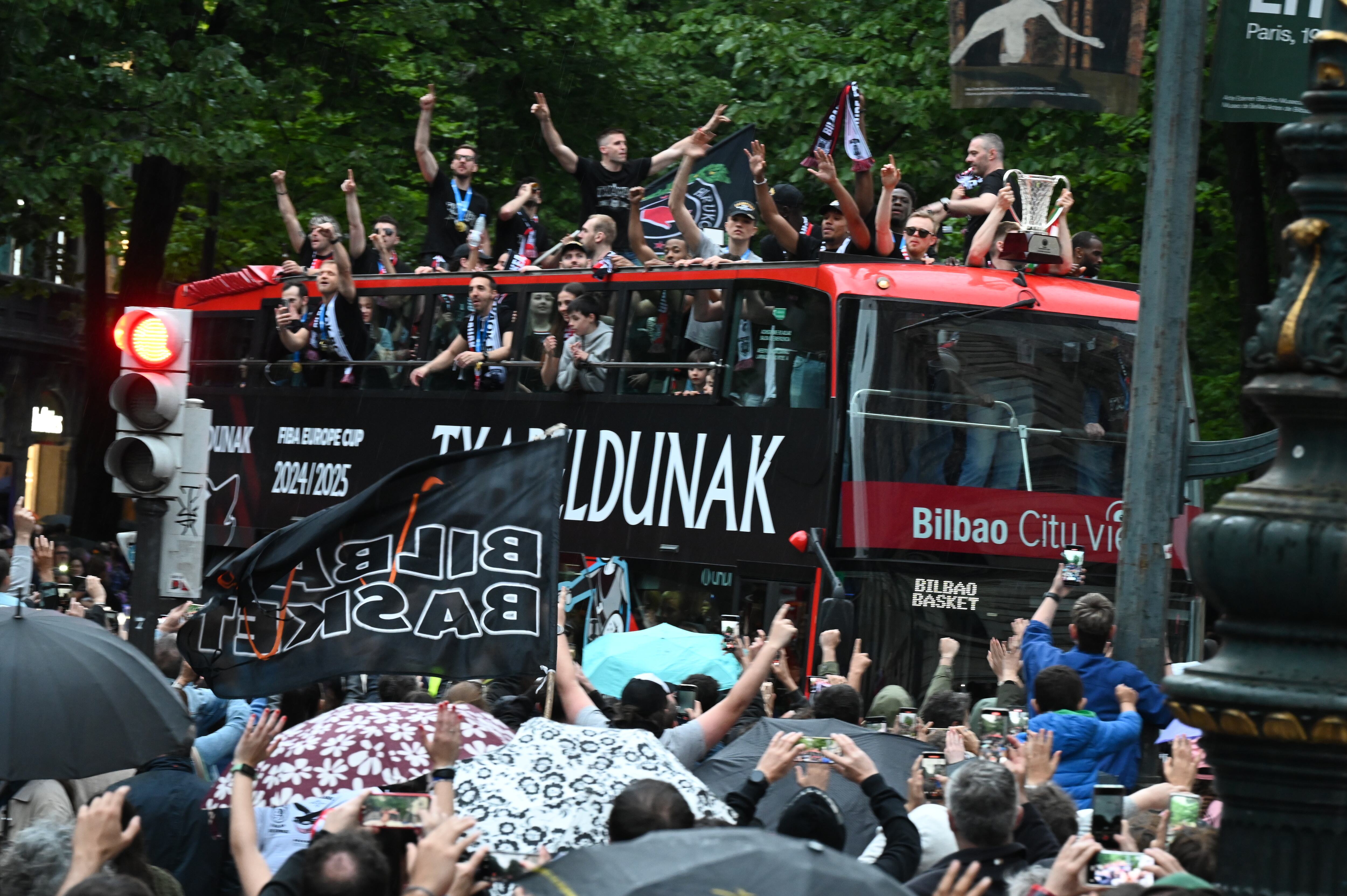 Celebración del título logrado la temporada pasada en las calles de Bilbao