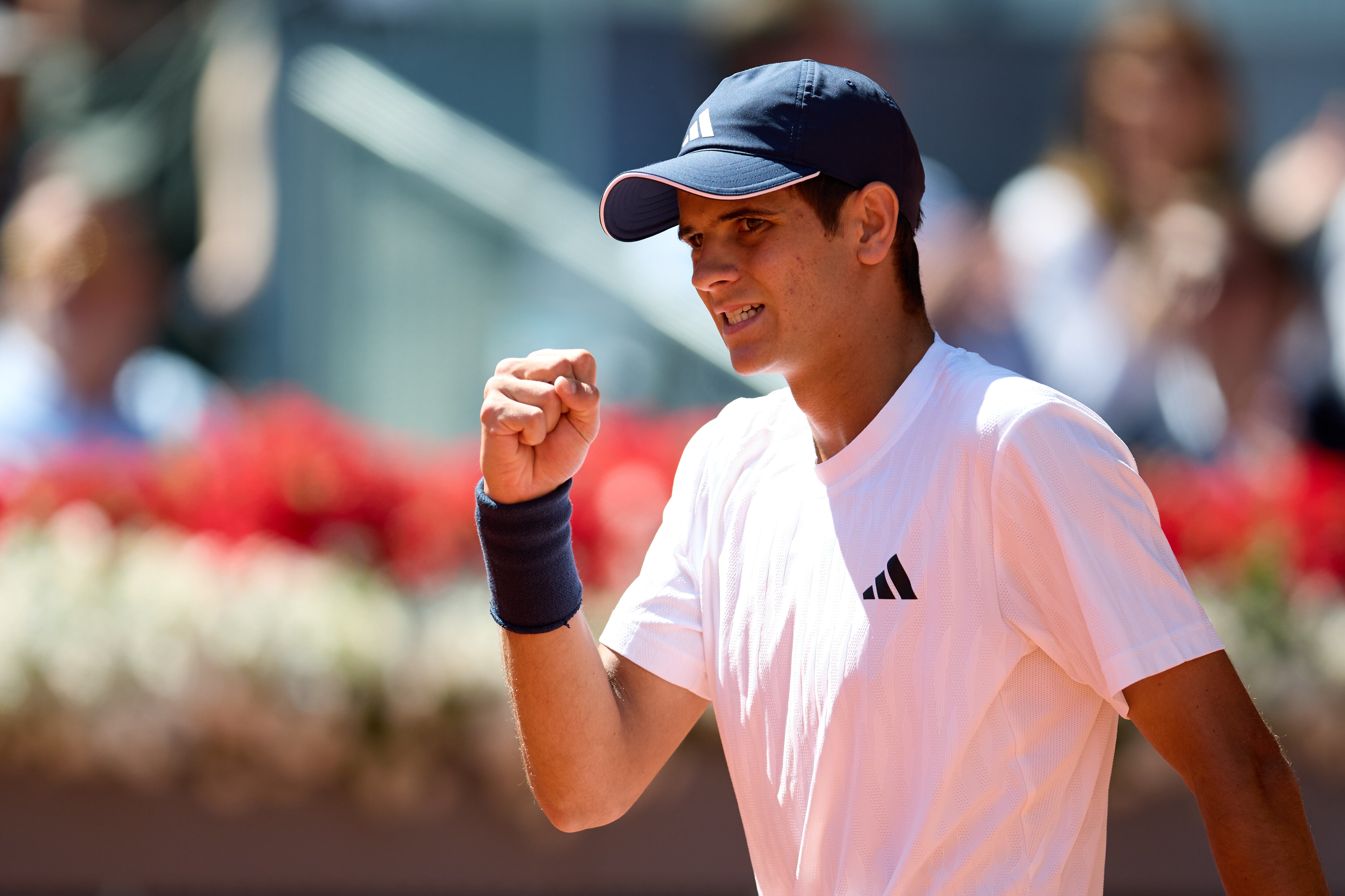 Rafael Jódar, durante su partido ante Vit Kopriva en el Mutua Madrid Open