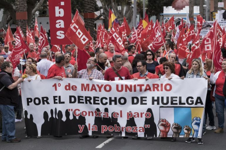 Aspecto de una de las manifestaciones del primero de mayo.
