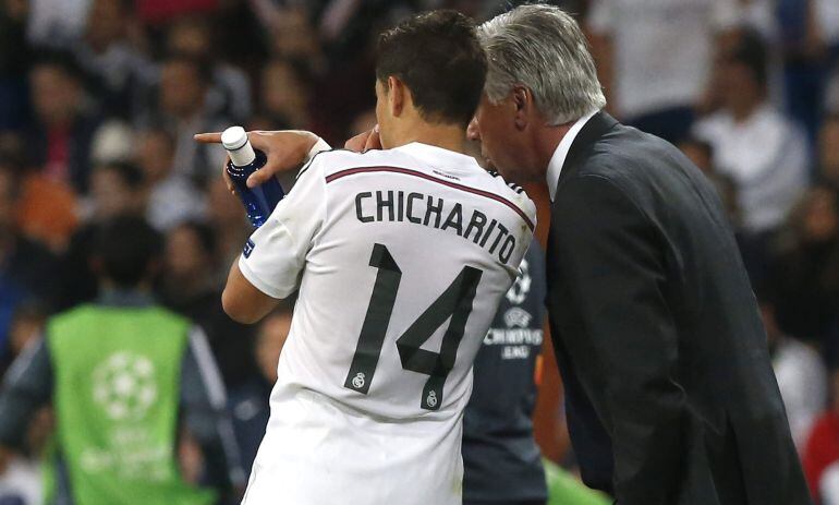 Carlo, durante un momento en el partido frente al Atlético de Madrid