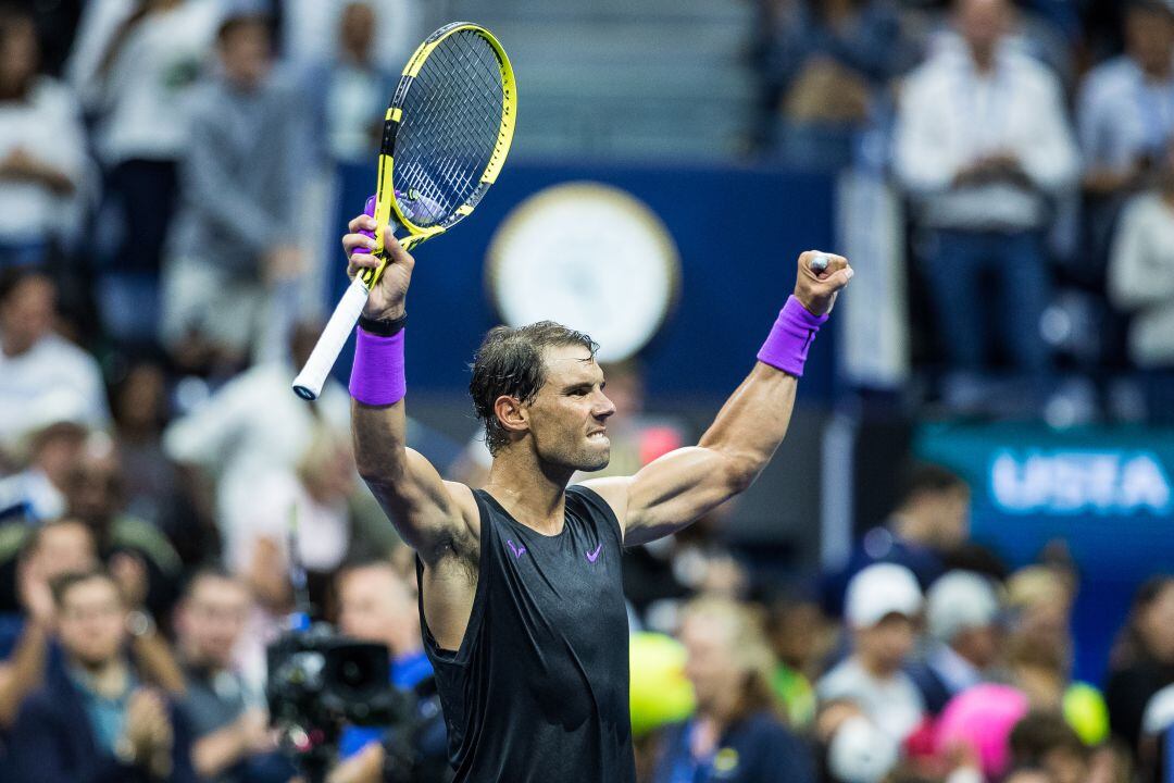 Rafa Nadal celebra su pase a octavos en el US Open