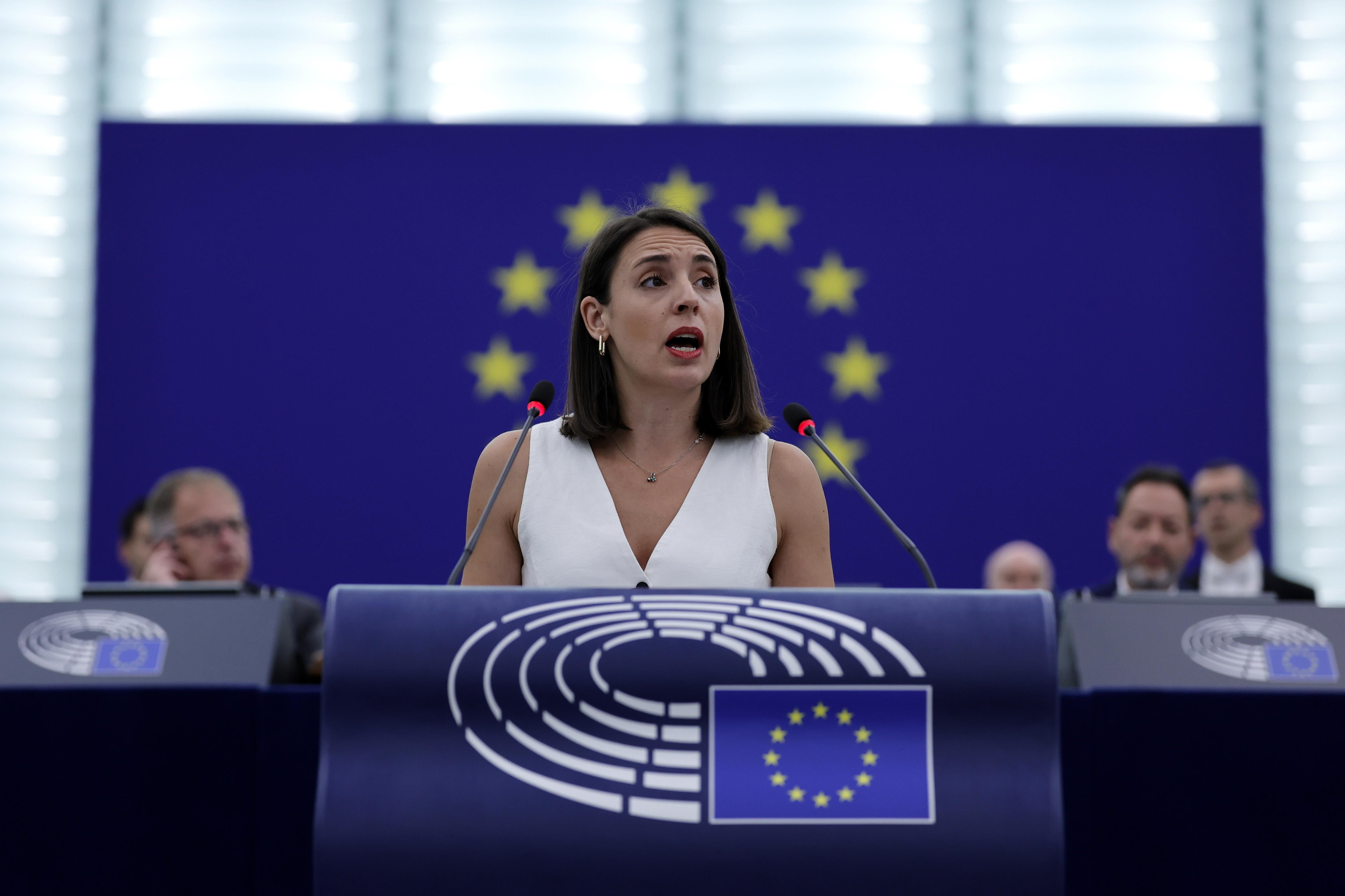 Irene Montero, durante su discurso.