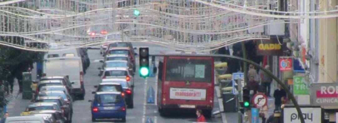 Carril bus en A Coruña. Foto de archivo