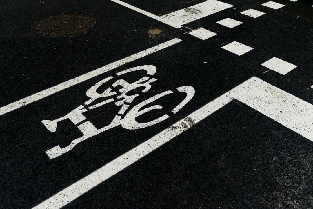 Carril bici ubicado en la calzada