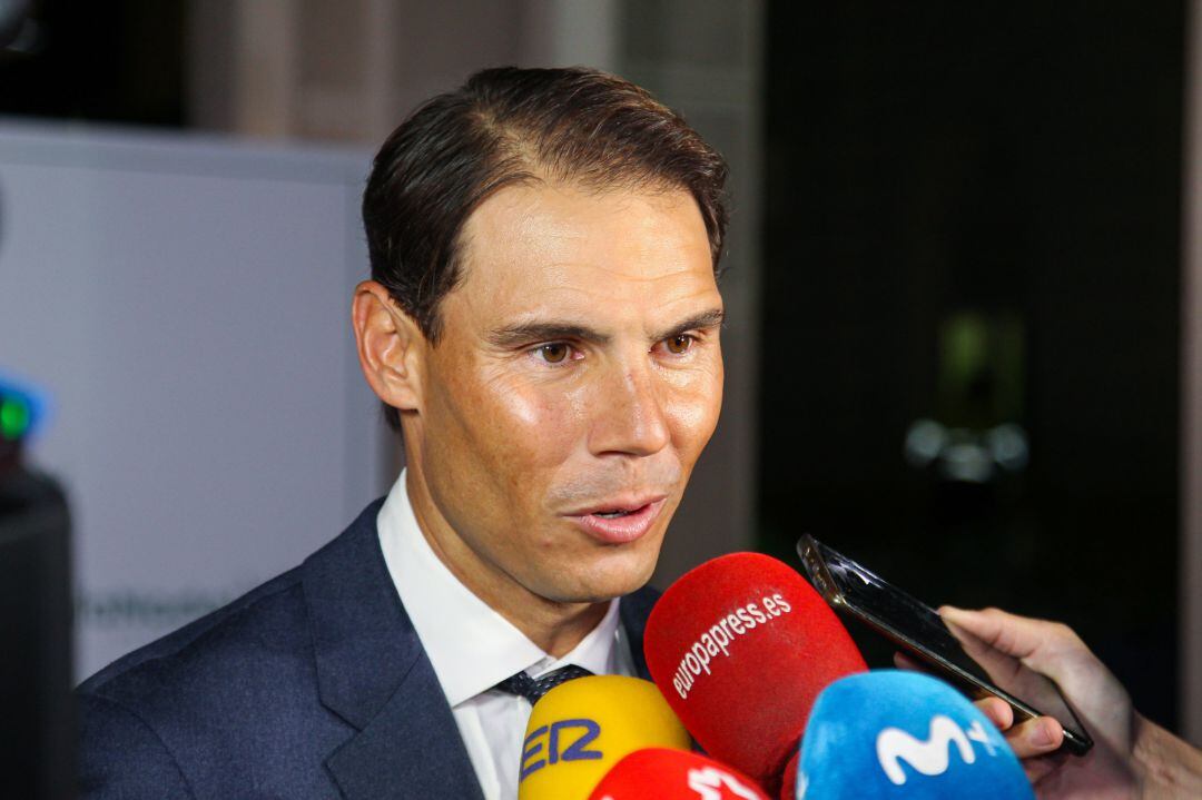 .Rafael Nadal, founder of Rafa Nadal Foundation attends the media during the X Anniversary of Rafa Nadal Foundation dinner at Italian Consulate on November 18, in Madrid, Spain. AFP7 
 18/11/2021 ONLY FOR USE IN SPAIN