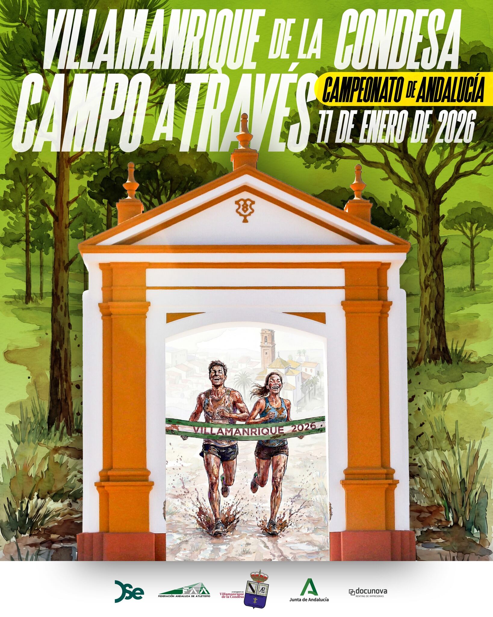 Cartel del campeonato de atletismo de campo a través en Villamanrique de la Condesa