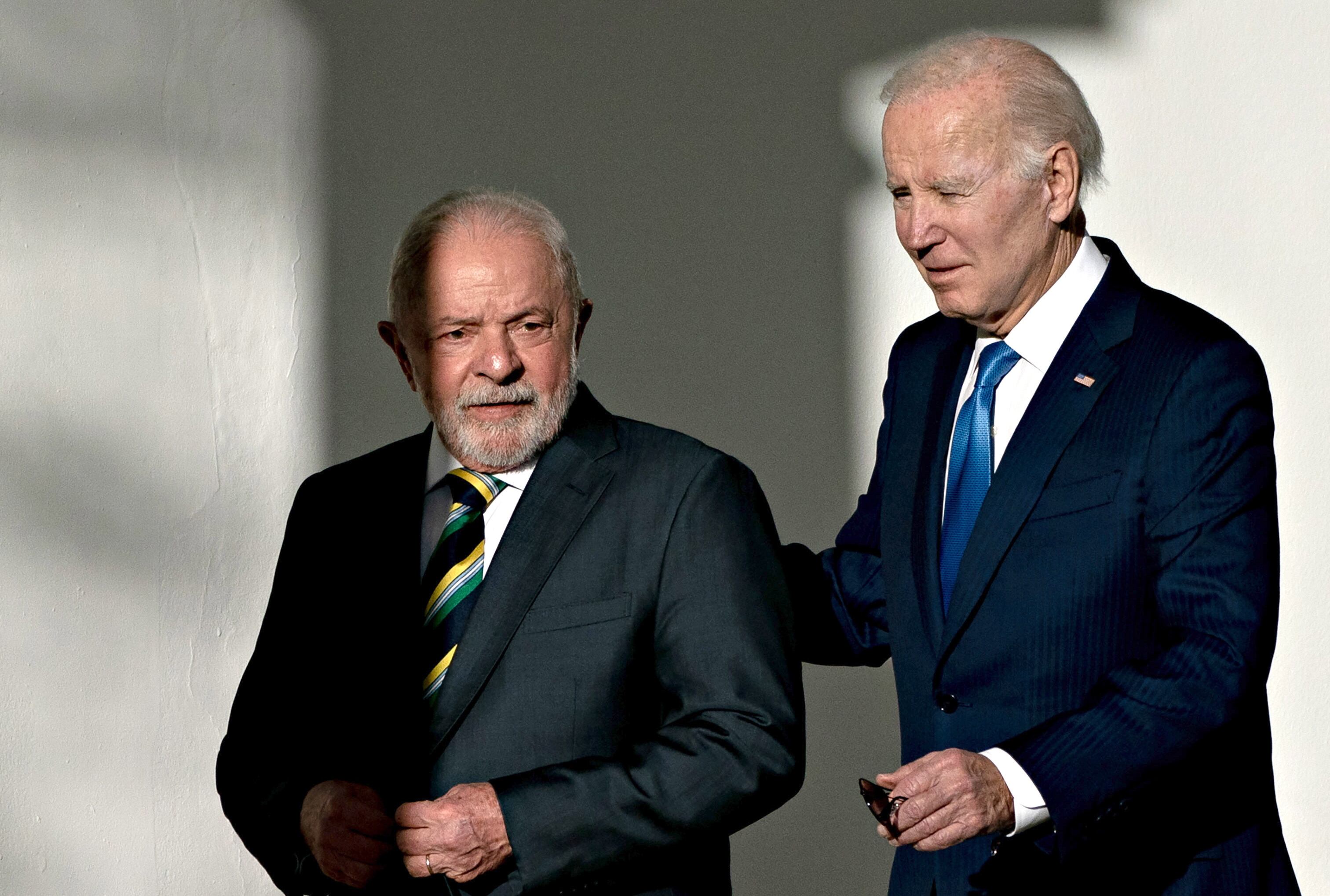 El presidente de Estados Unidos, Joe Biden, y el mandatario de Brasil, Lula da Silva,