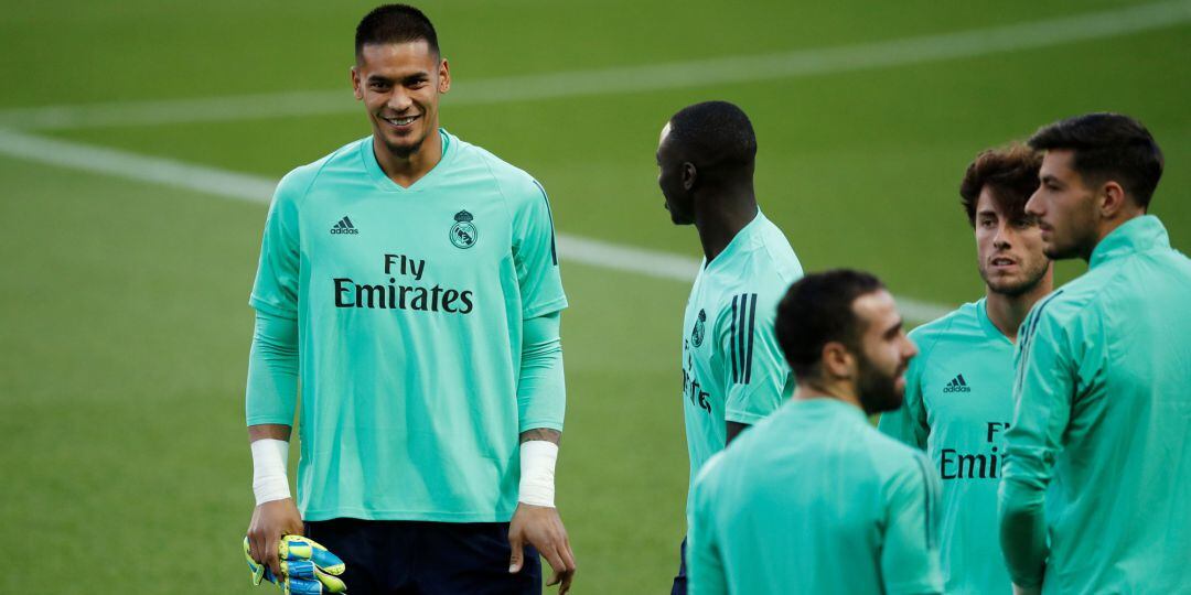 Areola, durante un entrenamiento con el Real Madrid