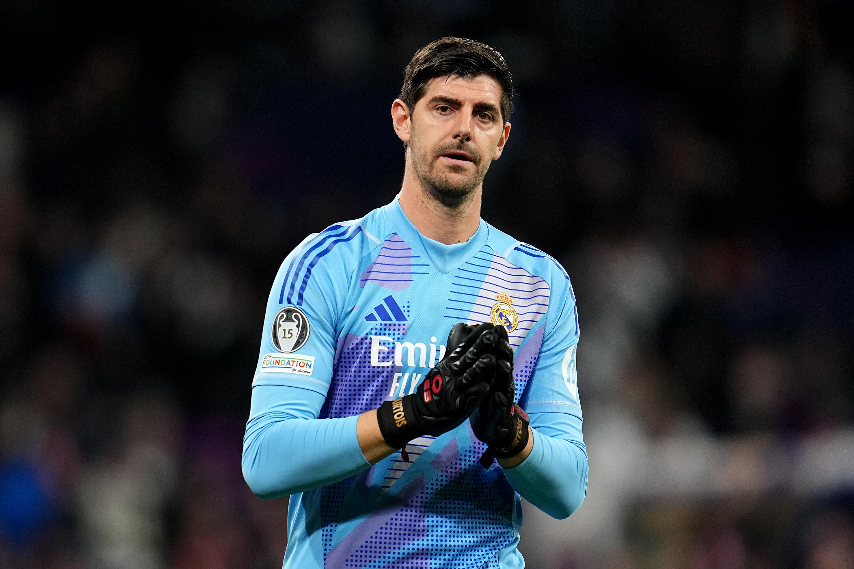 Thibaut Courtois en un partido con el Real Madrid