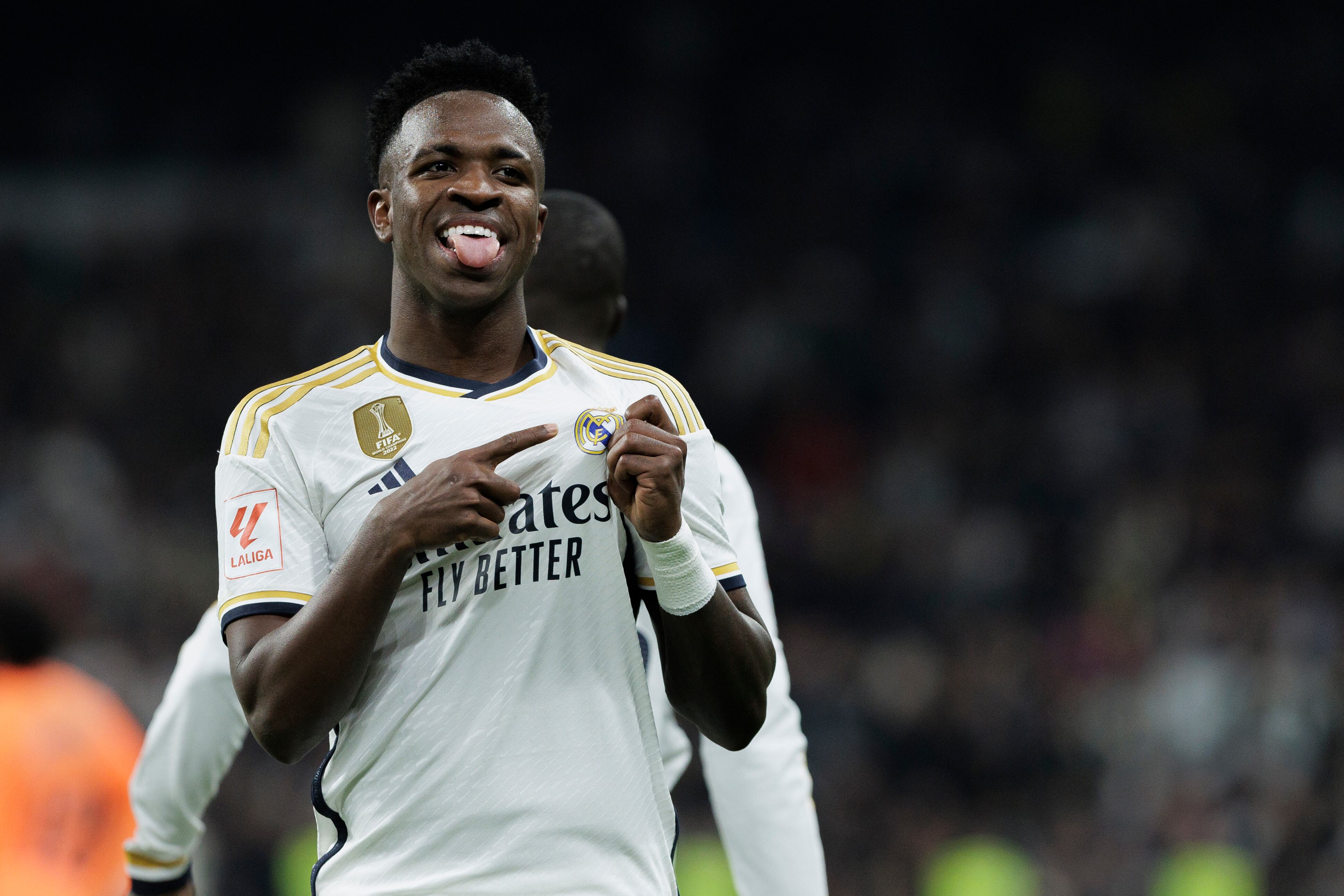 Vinicius celebra el gol durante el partido ante el Valencia