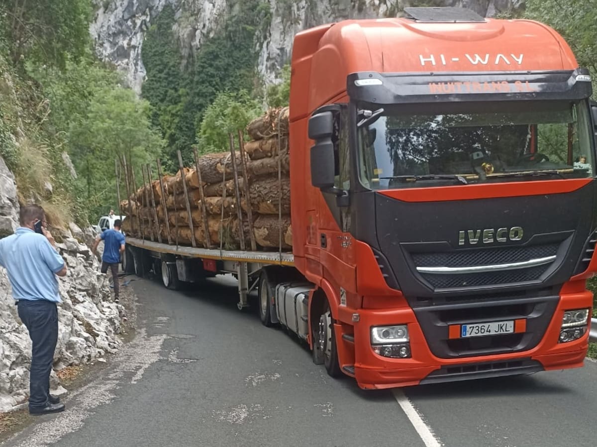Cortado al tráfico el Desfiladero de la Hermida tras el accidente de un camión