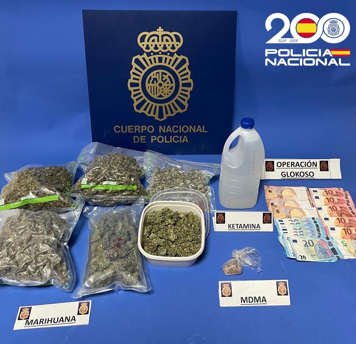 Efectos aprehendidos en la operación &quot;Glokoso&quot; de la Policía Nacional