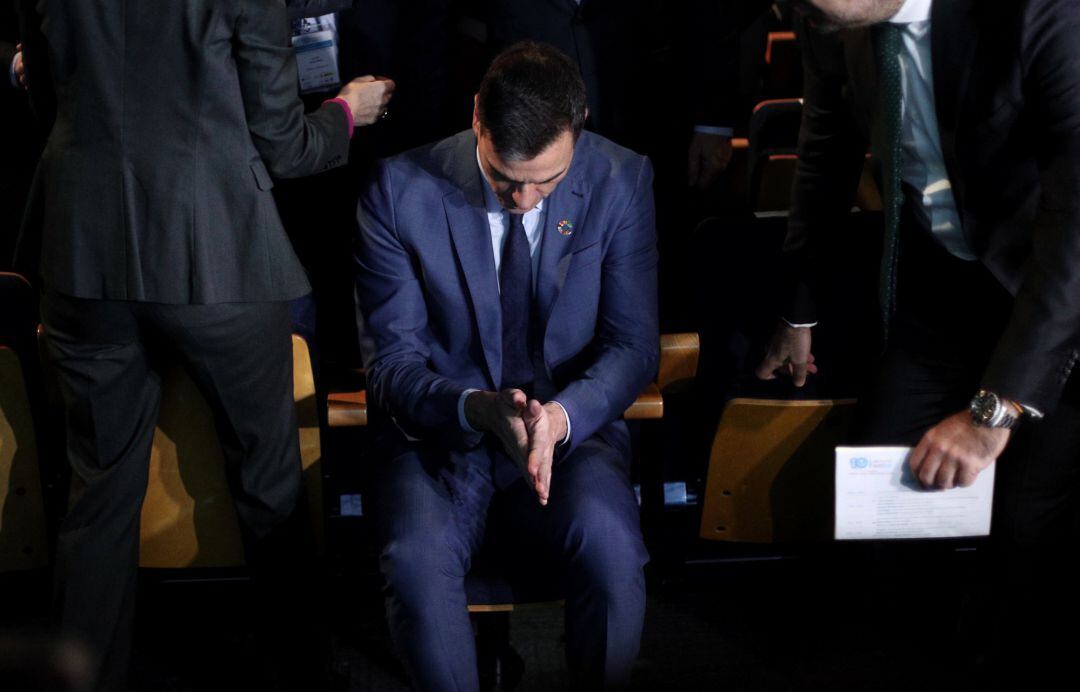 El presidente del Gobierno Pedro Sánchez, durante la inauguración del X Foro Exceltur, en IFEMA