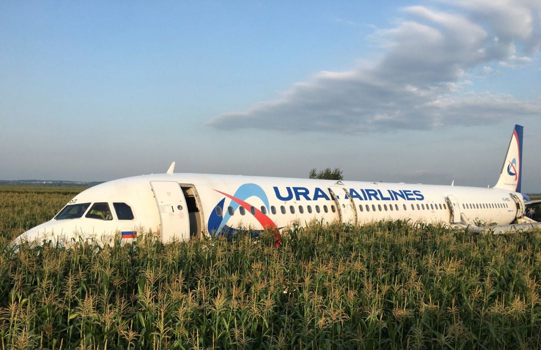 El Airbus 321 accidentado cerca de Moscú