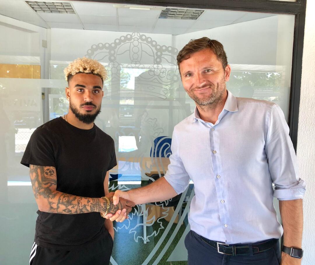 Etinoff, junto al director deportivo, Lalo Arantegui