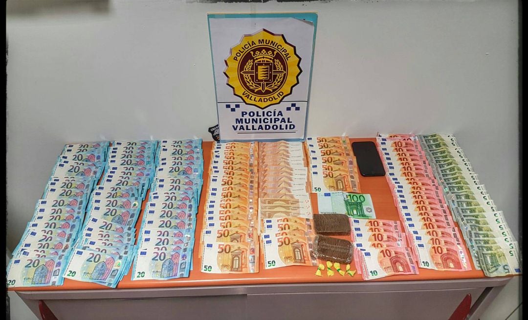 Dinero y droga intervnidos al detenido