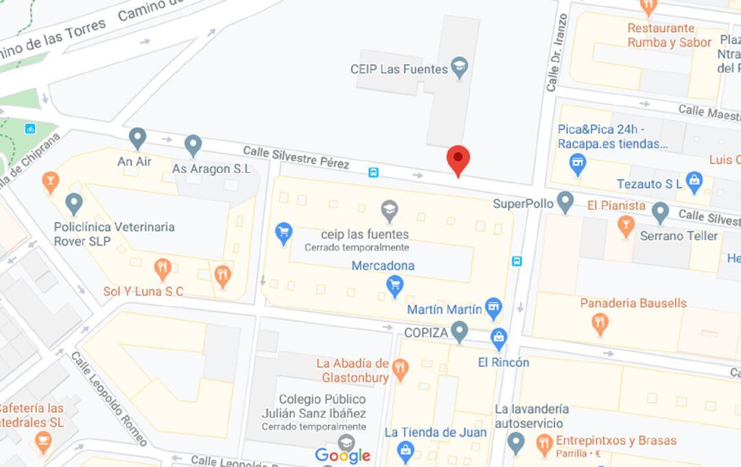 Calle Silvestre Pérez, en el barrio de Las Fuentes de Zaragoza