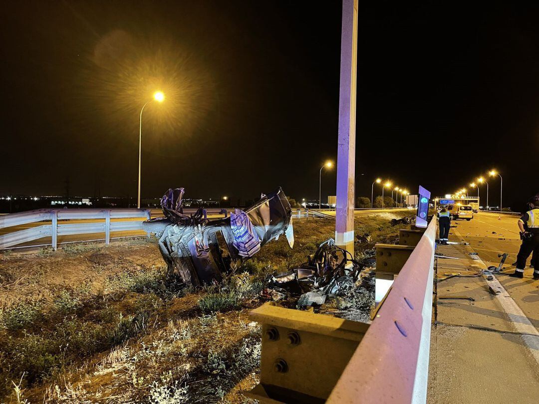 Imagen del vehículo accidentado en el kilómetro 46 de la M-50.