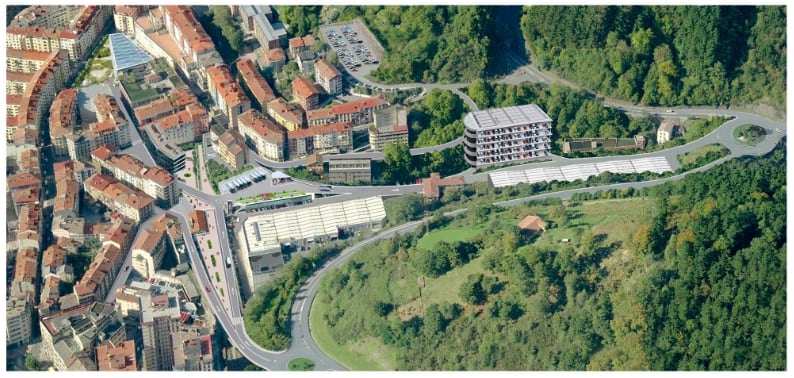 La estación intermodal propuesta por el PNV se ubicaría detrás de la Estación actual de Euskotren