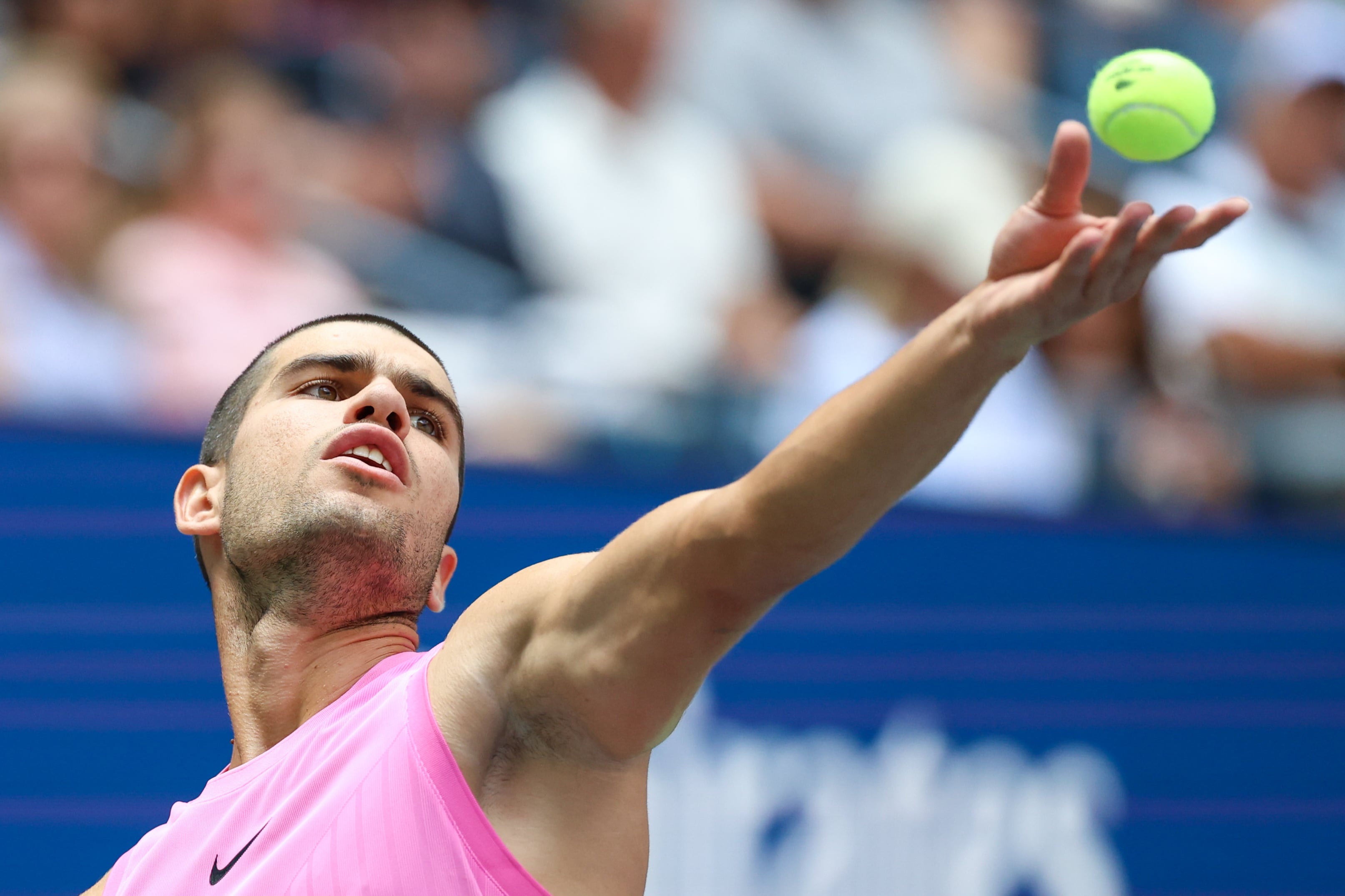Carlos Alcaraz, en un partido del US Open 2025