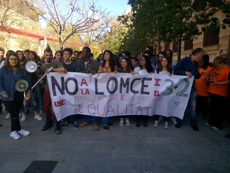 Una manifestación contra la Lomce, en Palma de Mallorca.