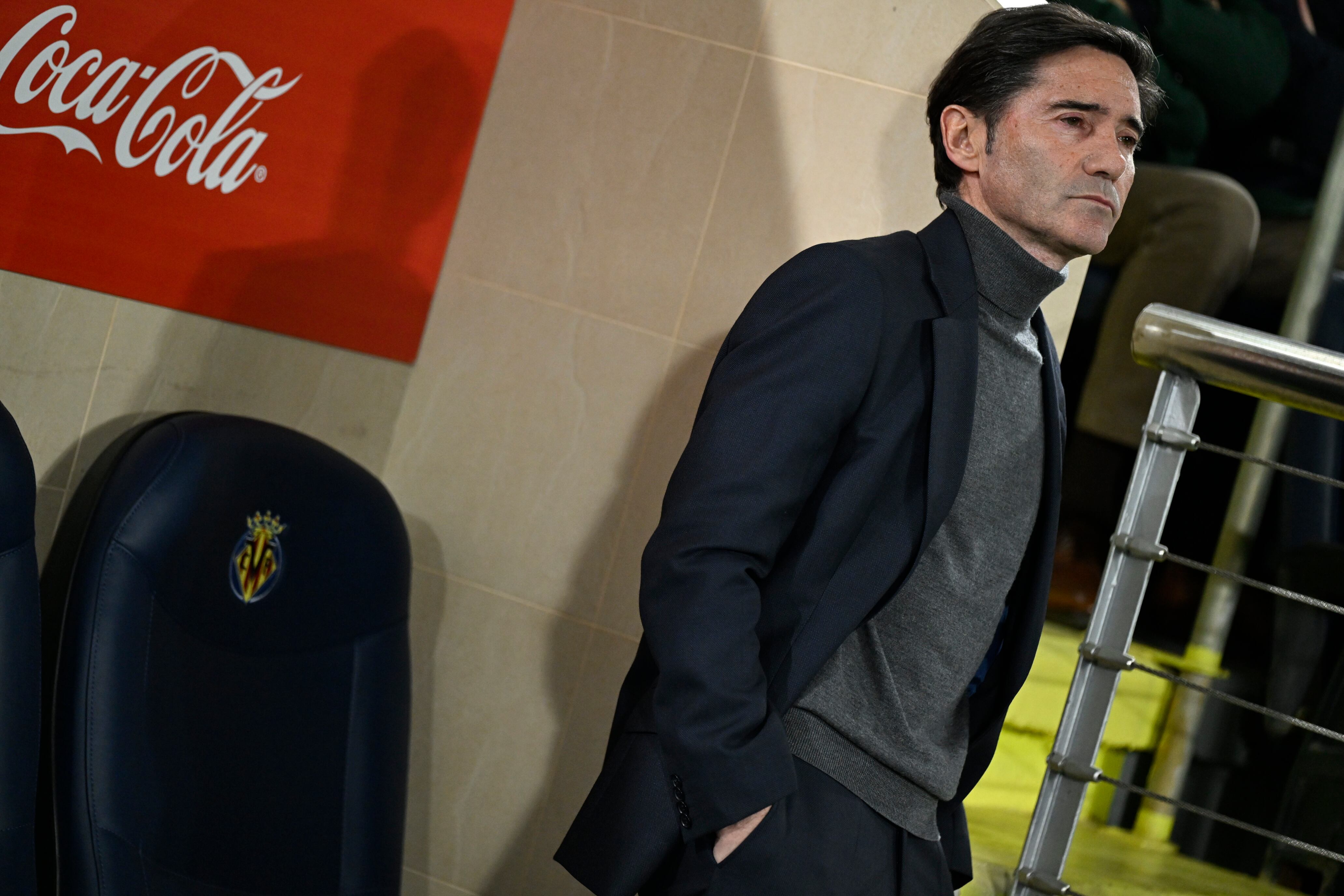 VILLARREAL (CASTELLÓN), 09/02/2026.- El entrenador del Villarreal, Marcelino García, antes del partido de LaLiga de fútbol que Villarreal CF y RCD Espanyol disputan este lunes en el estadio de La Cerámica. EFE/Andreu Esteban
