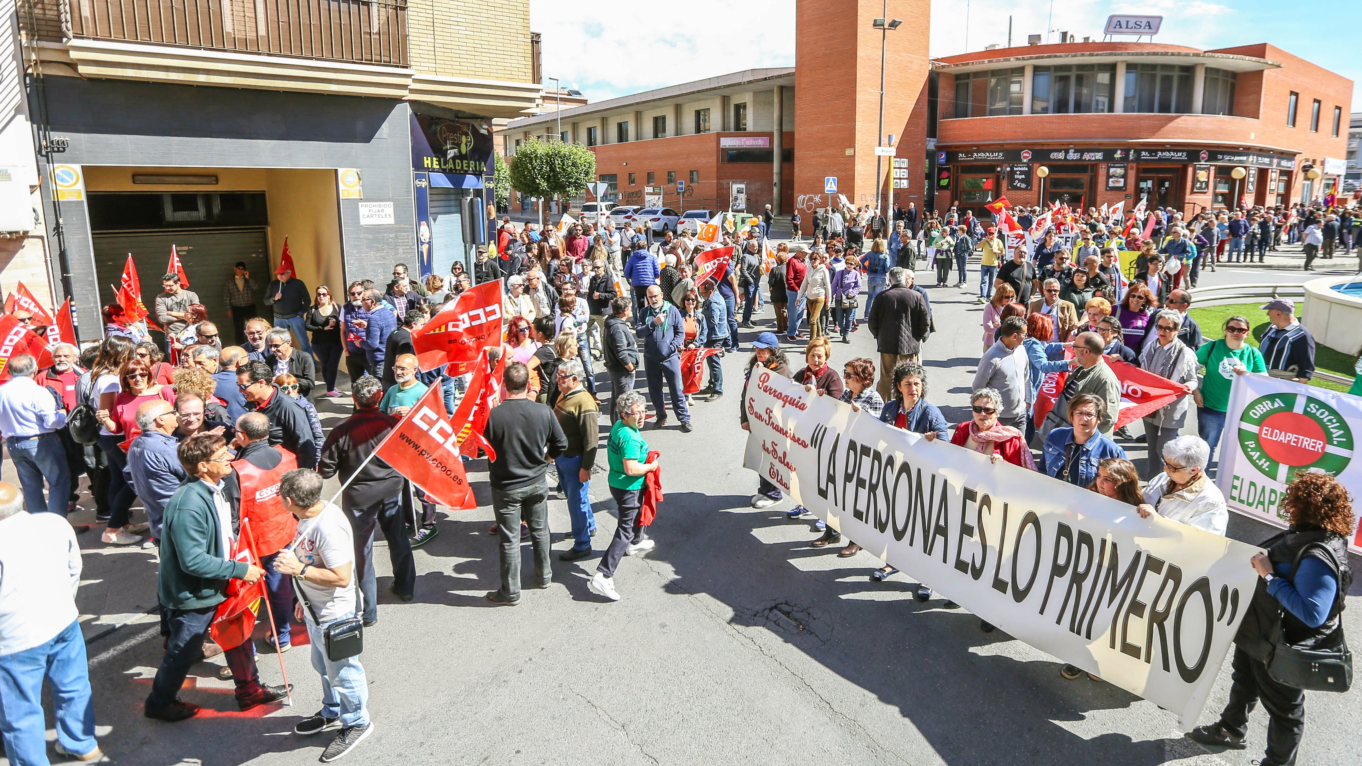 Imagen de archivo de una manifestación por los derechos laborales en Elda