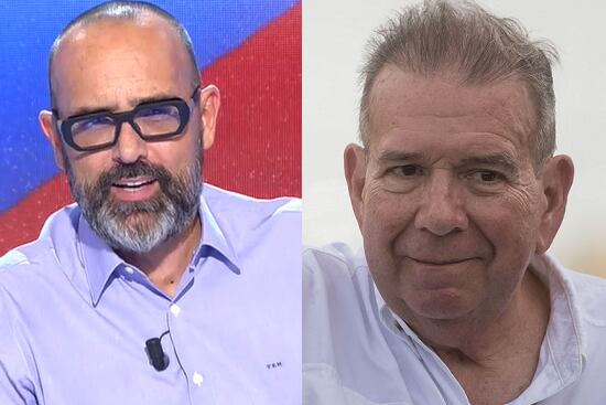 Montaje entre Risto Mejide y Edmundo González. Mediaset/EFE.