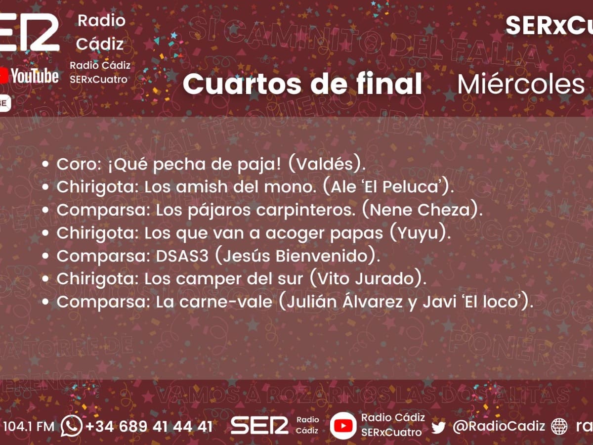 COAC 2026, EN DIRECTO: revive la sexta sesión de Cuartos de Final de este miércoles, 4 de febrero, en Radio Cádiz