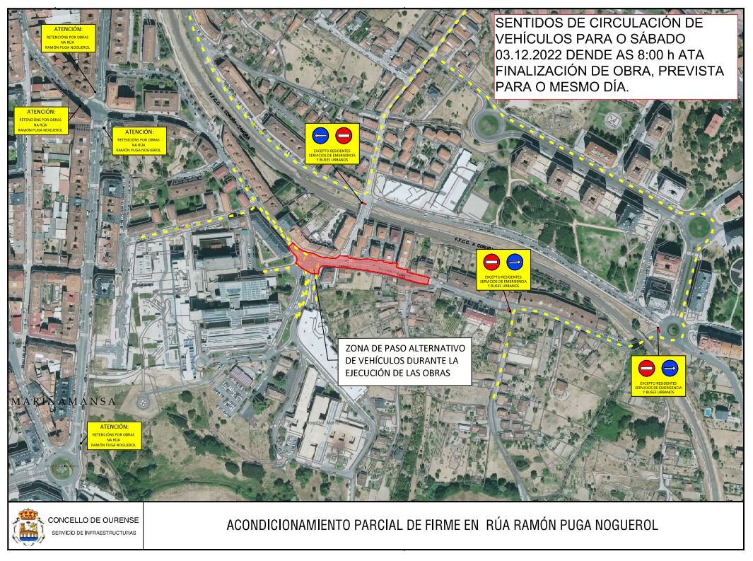 Plano de las obras de acondicionamiento